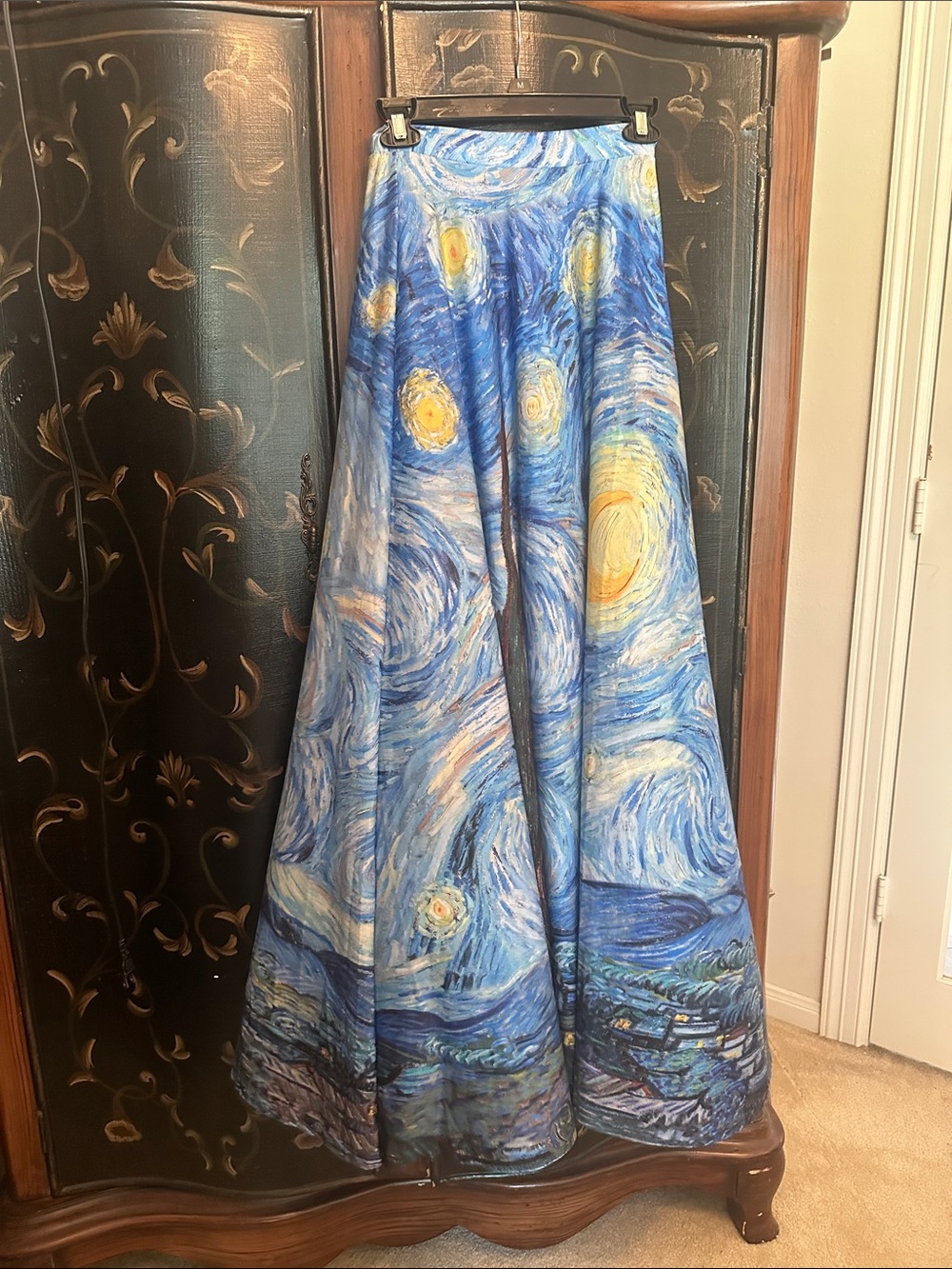 Blackmilk Blue Starry Night Print Maxi Skirt